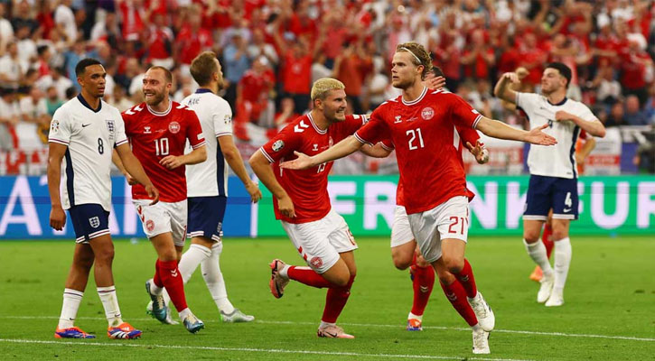 ‘ক্লান্ত’ ইংল্যান্ডকে রুখে দিল ডেনমার্ক